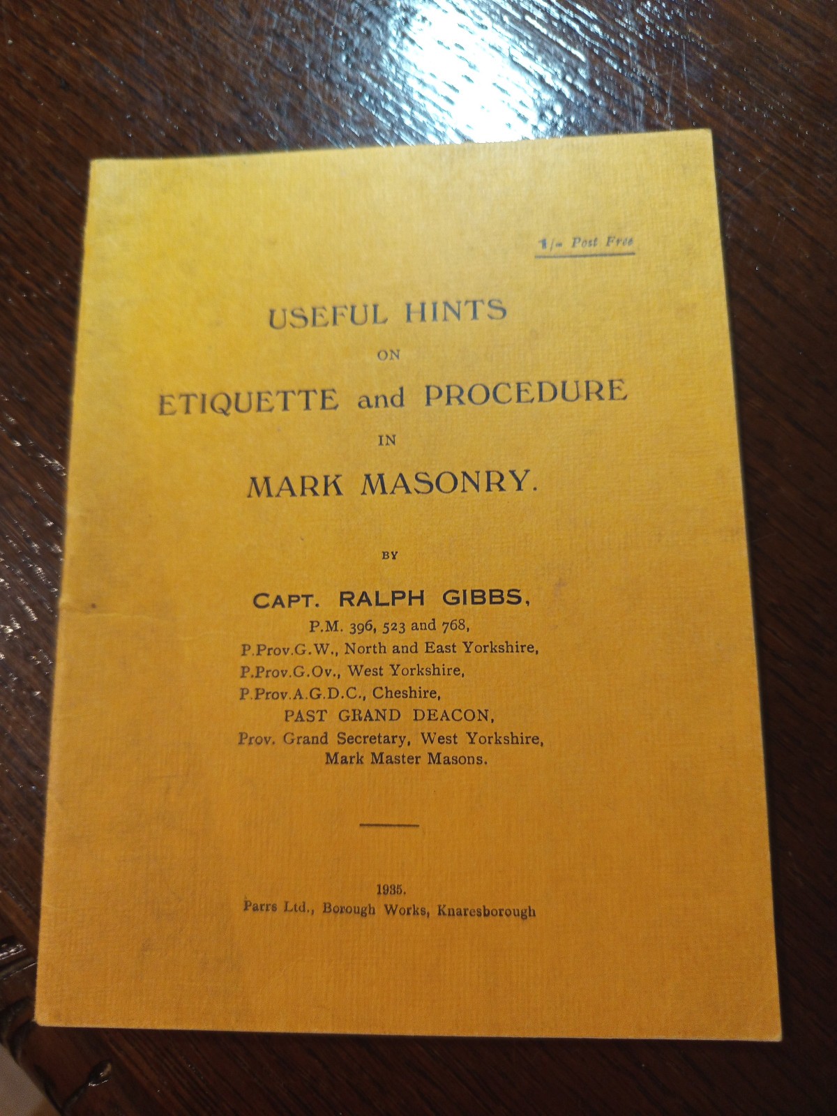 1935 Useful Hints on Etiquetteand Procedure Mark Masonry Freemasonry masonic/436 1935 Useful Hints on Etiquetteand Procedure Mark Masonry Freemasonry masonic/436