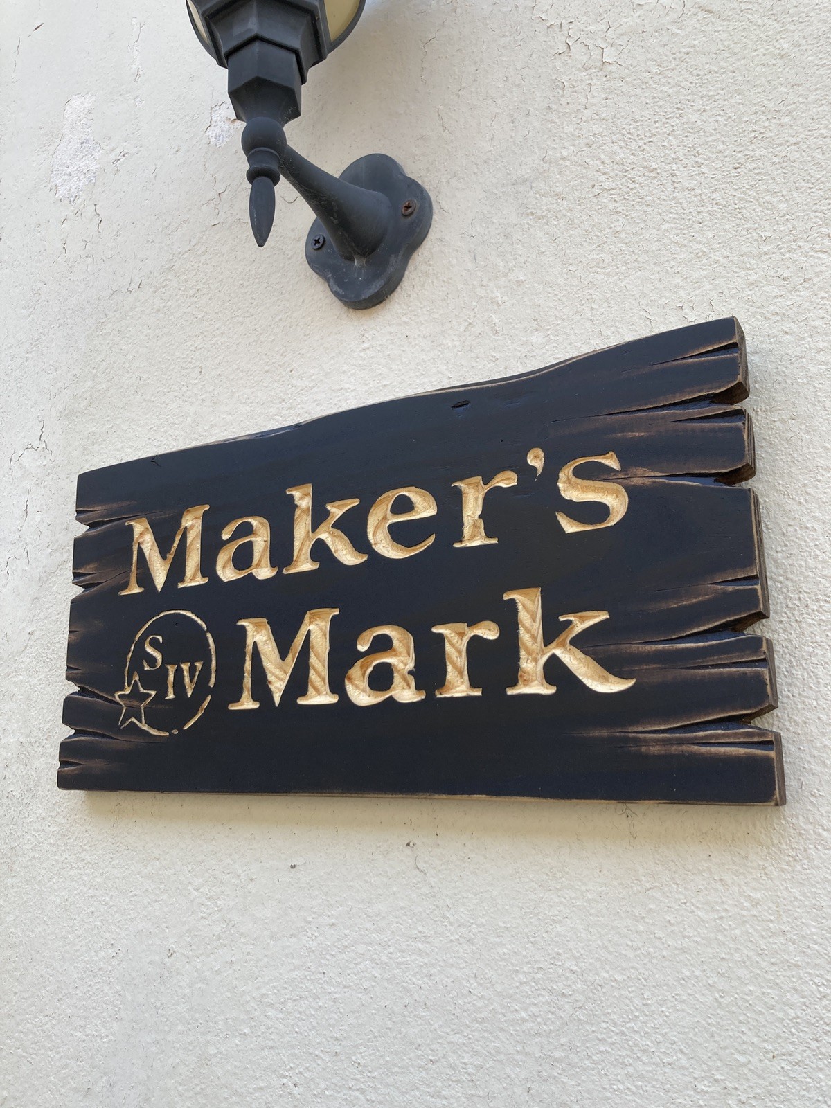 Makers Mark Bourbon Sign Carved Wood Whiskey Bar Cigar Lounge Antique Look Makers Mark Bourbon Sign Carved Wood Whiskey Bar Cigar Lounge Antique Look