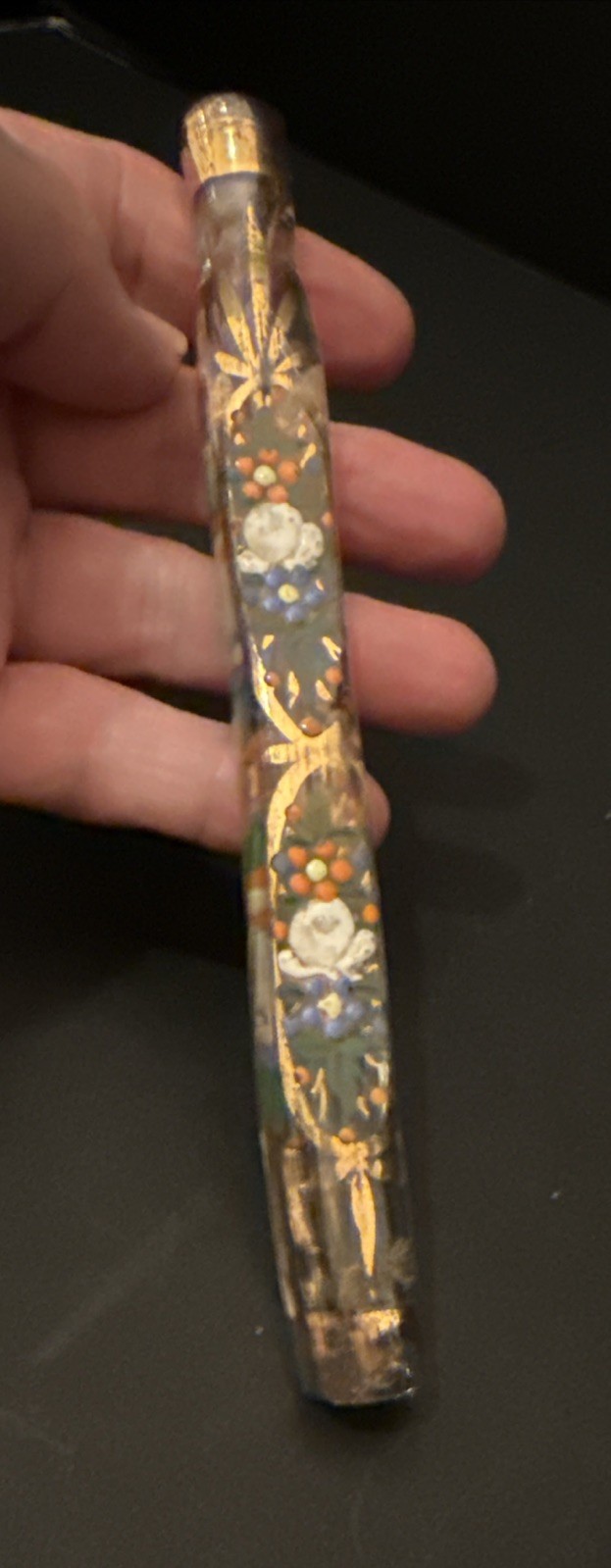 ANTIQUE Lay Down Lachrymatory Perfume Scent Bottle Victorian Tear Catcher