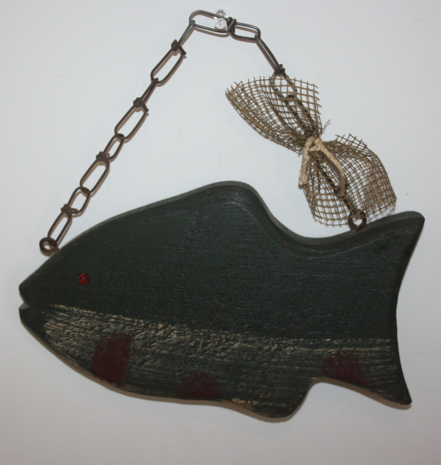 Rustic Carved Wood Fish Wall Plaque Hanging 10.5X6