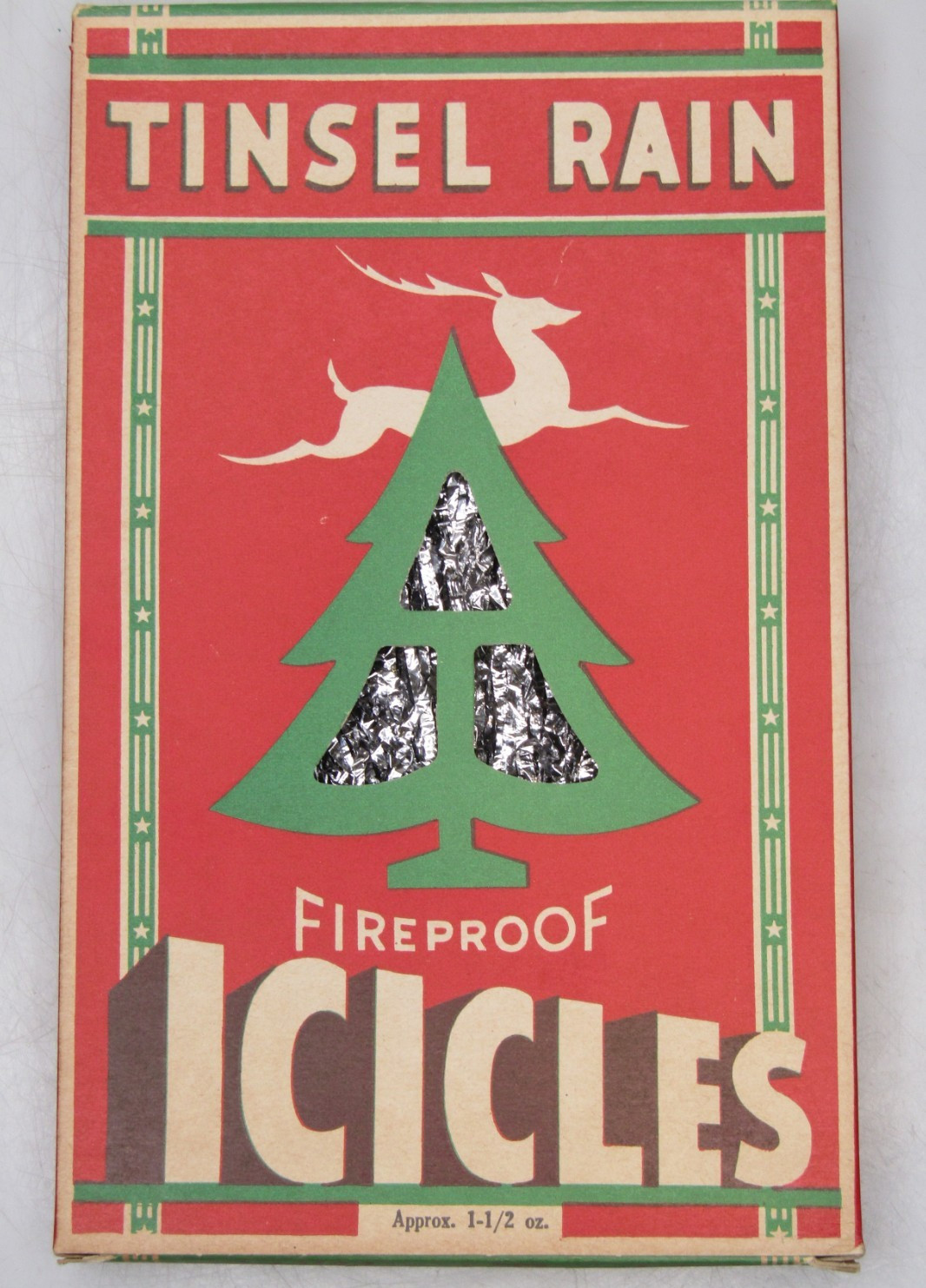 Set VTG 1960's Tinsel RAIN Fireproof Metallic ICICLES Christmas Ornaments w Box