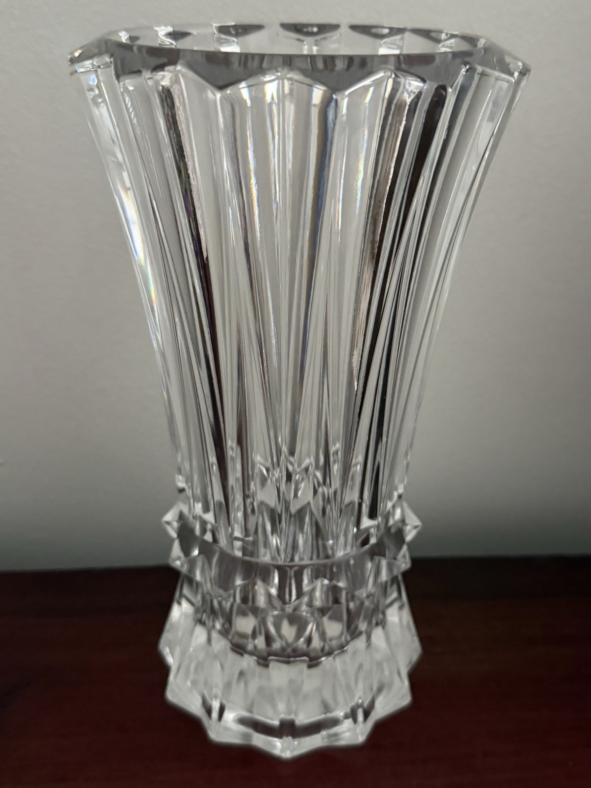 Mikasa Rainier Crystal Flower Vase 10-3/4 Mikasa Rainier Crystal Flower Vase 10-3/4