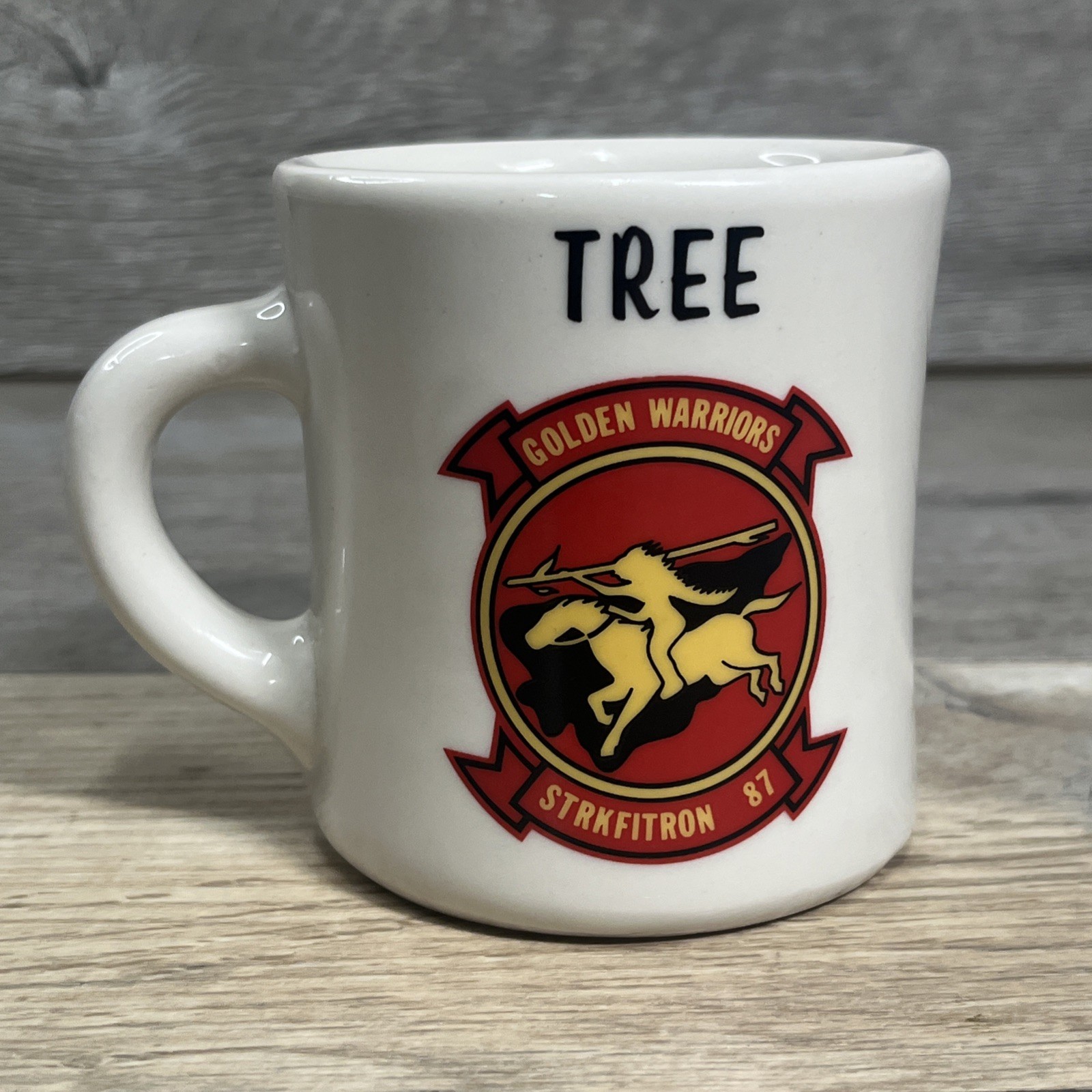 VTG Victor Diner Coffee Mug US Navy Golden Warriors Strike Fighter Squadron 87 VTG Victor Diner Coffee Mug US Navy Golden Warriors Strike Fighter Squadron 87