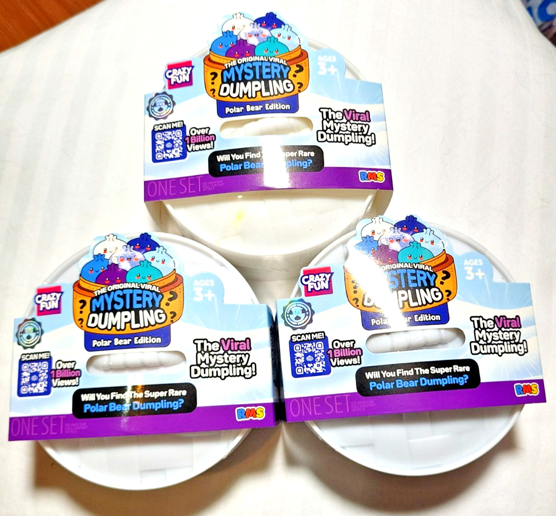 RMS Original Mystery Dumpling Polar Bear Edition Set Of 3 Viral Squishy Crazy 