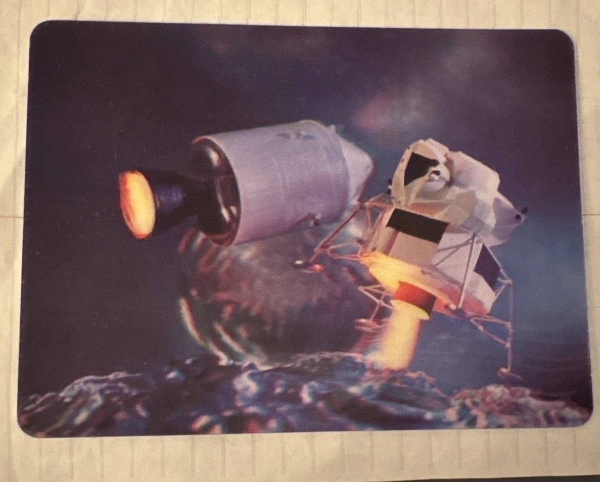 Vintage Rare NASA Xograph Hologram 3D Postcard Apollo 11 Moon Landing c. 1969 Vintage Rare NASA Xograph Hologram 3D Postcard Apollo 11 Moon Landing c. 1969