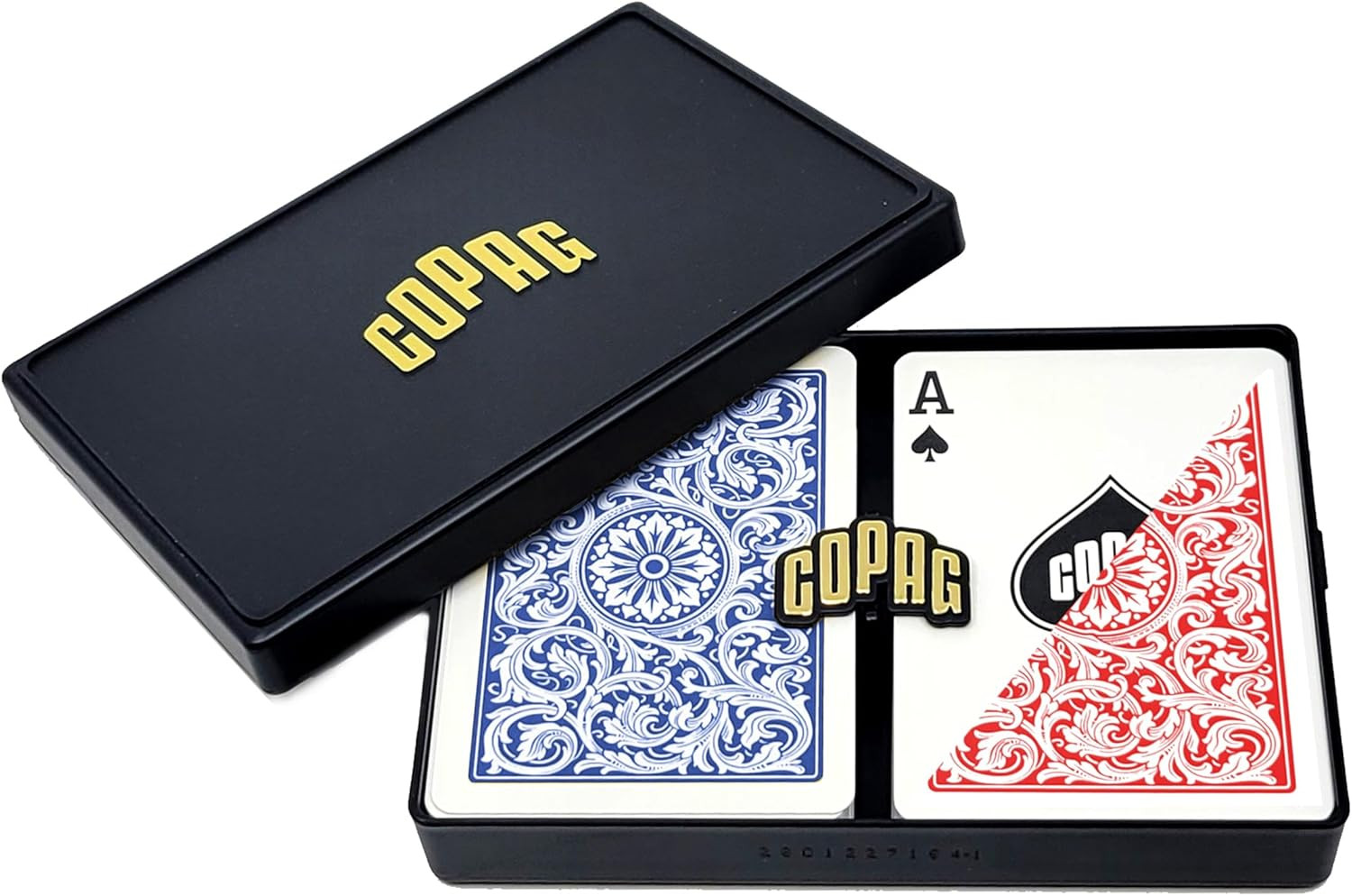 1546 Design 100% Plastic Playing Cards, Poker Size (Standard) Red/Blue (Regular