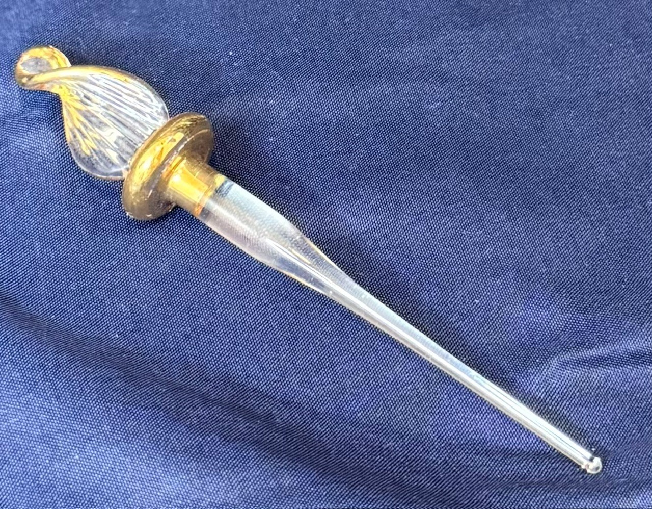 VTG Royal Limited Crystal Egyptian Glass Gold Perfume Bottle Stopper ONLY 4\ VTG Royal Limited Crystal Egyptian Glass Gold Perfume Bottle Stopper ONLY 4\