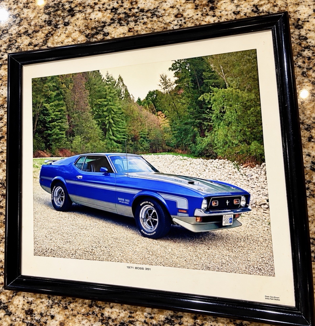 1971 Ford Mustang Boss 351 Vintage 1987 Poster 16x20 Power Graphics Framed Print