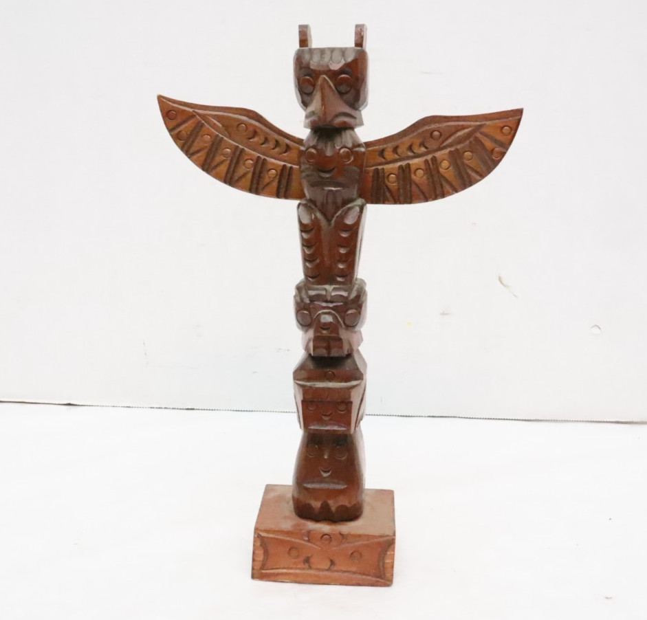 Northwest Coast Native American Carved Wood Totem Pole 11