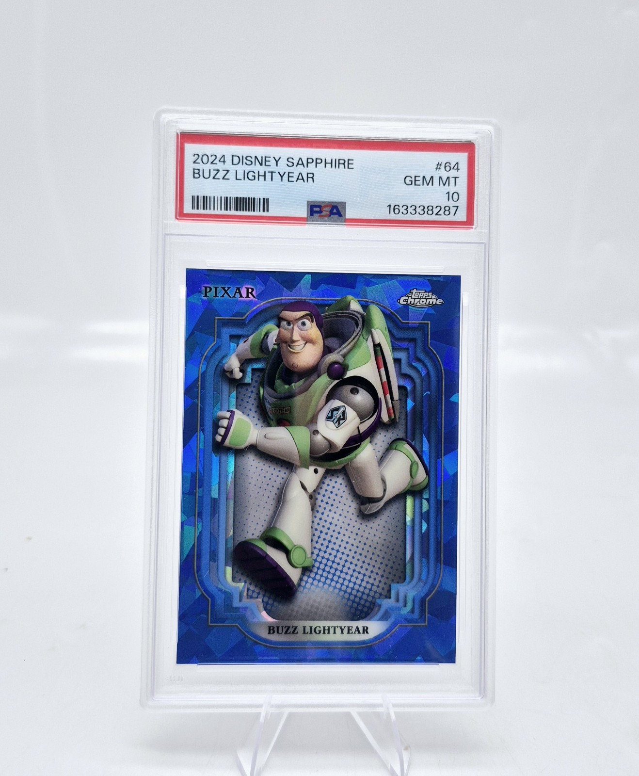 2024 Topps Chrome Disney Sapphire Buzz Lightyear #64 PSA 10 Toy Story Blue