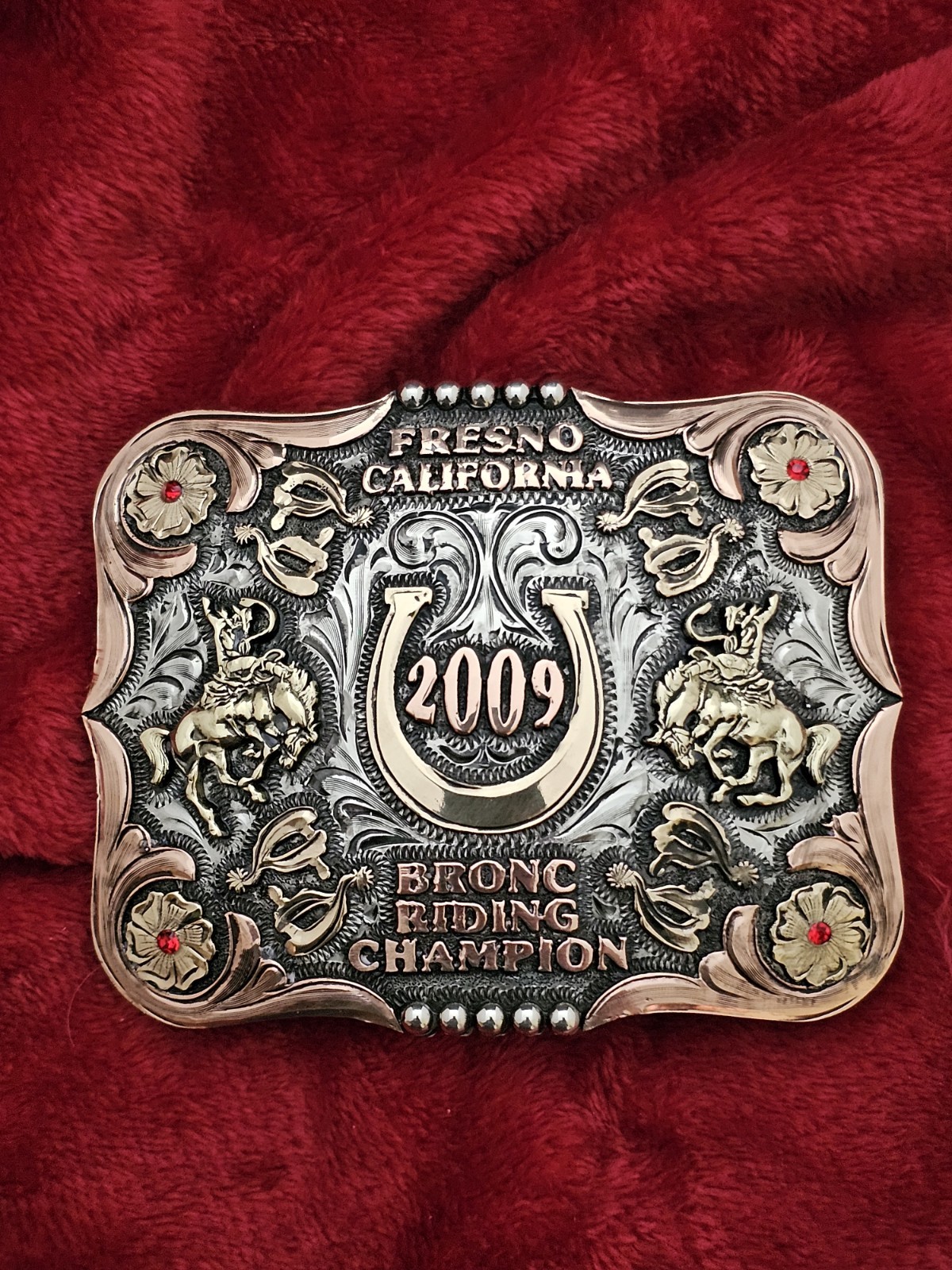 X~Treme Bronc Riding☆2009☆RODEO CHAMPION TROPHY BUCKLE☆Fresno California☆Rare260