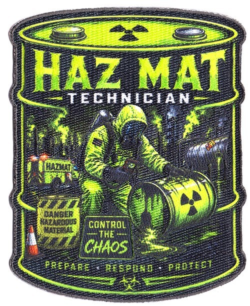 Haz Mat Technician Control the Chaos 55 Gallon Drum Fire Patch NEW .