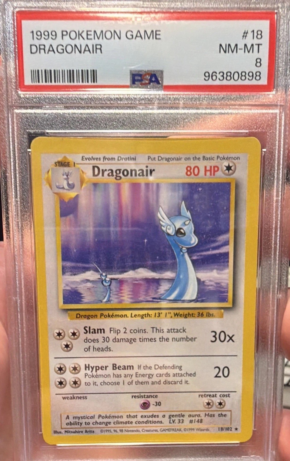 Pokémon Nintendo 1999 Pokemon Game Dragonair #18 PSA 8 (PSA) 96380898
