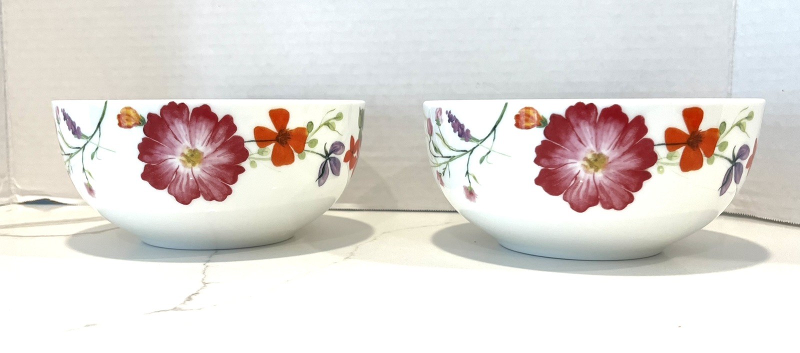 Mikasa GIA Bone China Floral Bowl Set Of 2 6\ Mikasa GIA Bone China Floral Bowl Set Of 2 6\