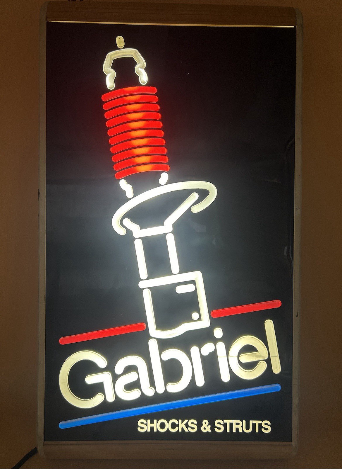 VINTAGE GABRIEL SHOCKS & STRUTS LIGHTED SIGN WORKING