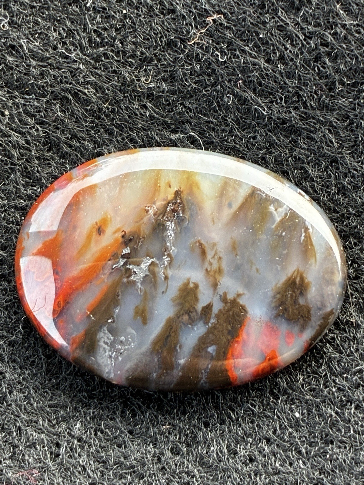 Powell Butte Plume Agate Cabochon 40x 30mm-OLD STOCK from Grandpa