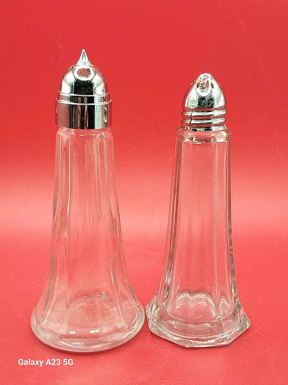 2 Replacements~Antique~Glass~Salt Shakers, different sizes