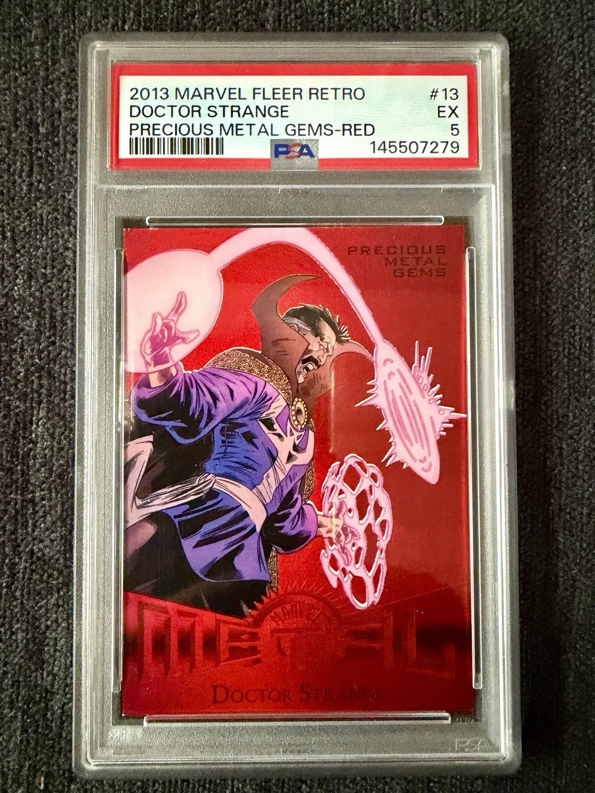 2013 MARVEL FLEER RETRO,DOCTOR STRANGE #13 PRECIOUS METAL GEMS RED