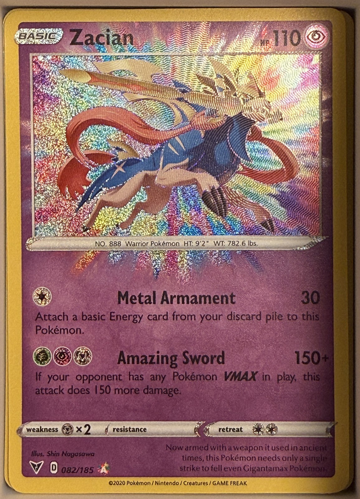 Zacian 082/185 - Pokemon TCG Vivid Voltage Amazing Rare (NM)