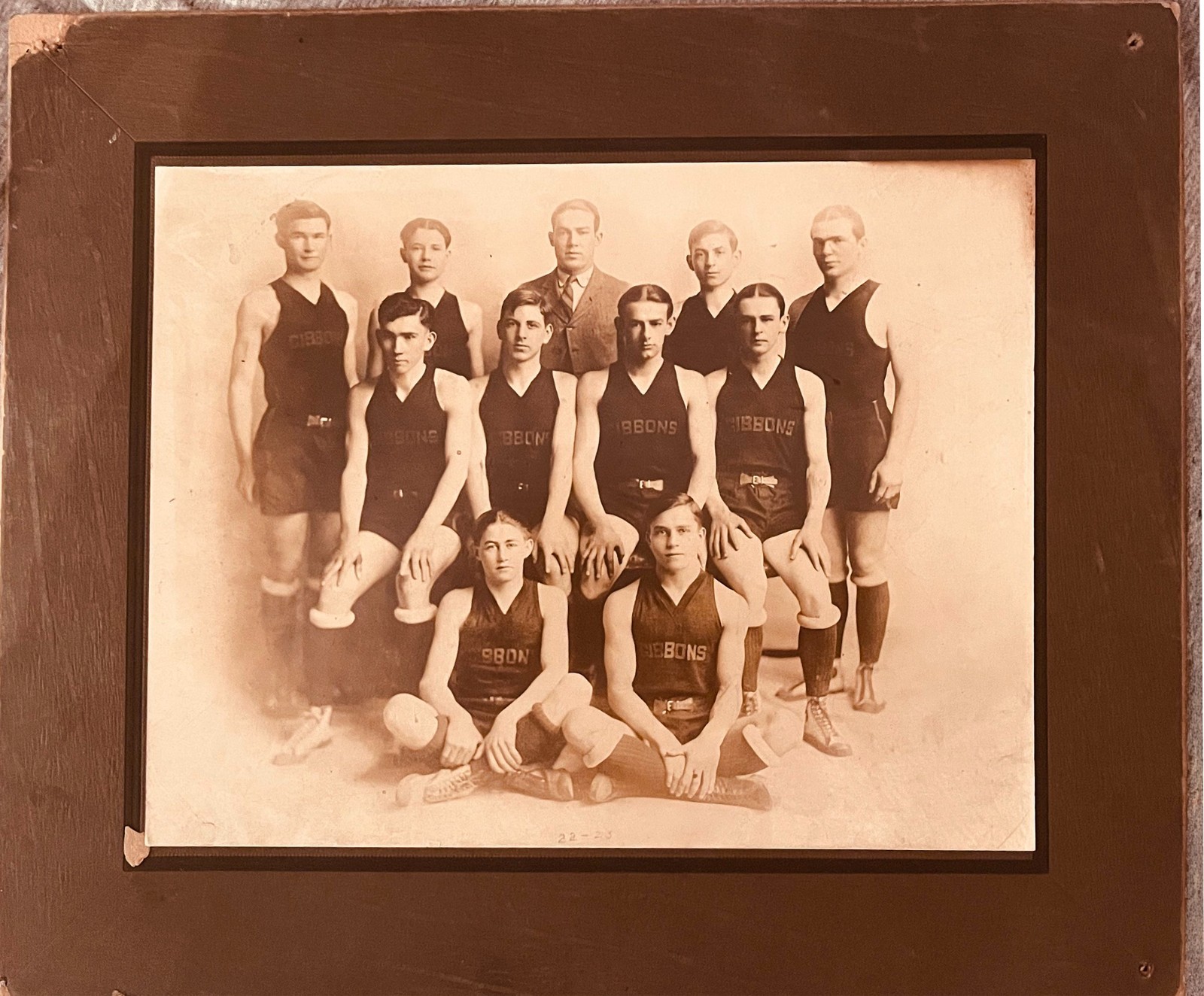 Vintage basketball studio portrait - Gibbons Hall, Kalamazoo, Michigan - 1922 Vintage basketball studio portrait - Gibbons Hall, Kalamazoo, Michigan - 1922