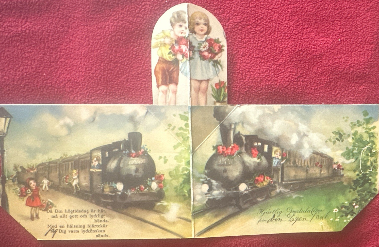Antique VTG Steam Train Postcard Fold Out Specialty Early 1900’s Used Rare Antique VTG Steam Train Postcard Fold Out Specialty Early 1900’s Used Rare