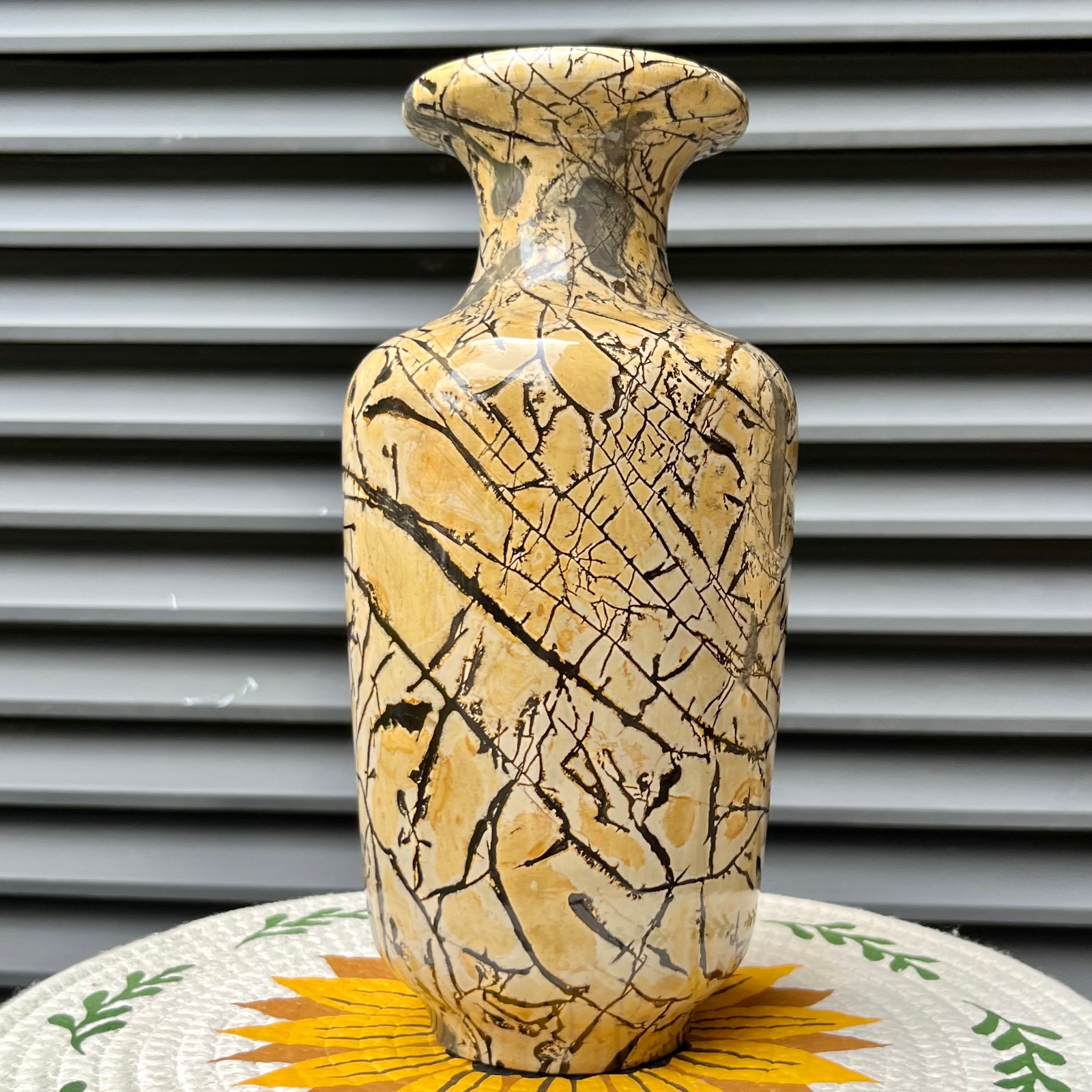 9.1lb Landscape Stone Vase Narrow mouth - Flower Arrangement Mineral Art Display