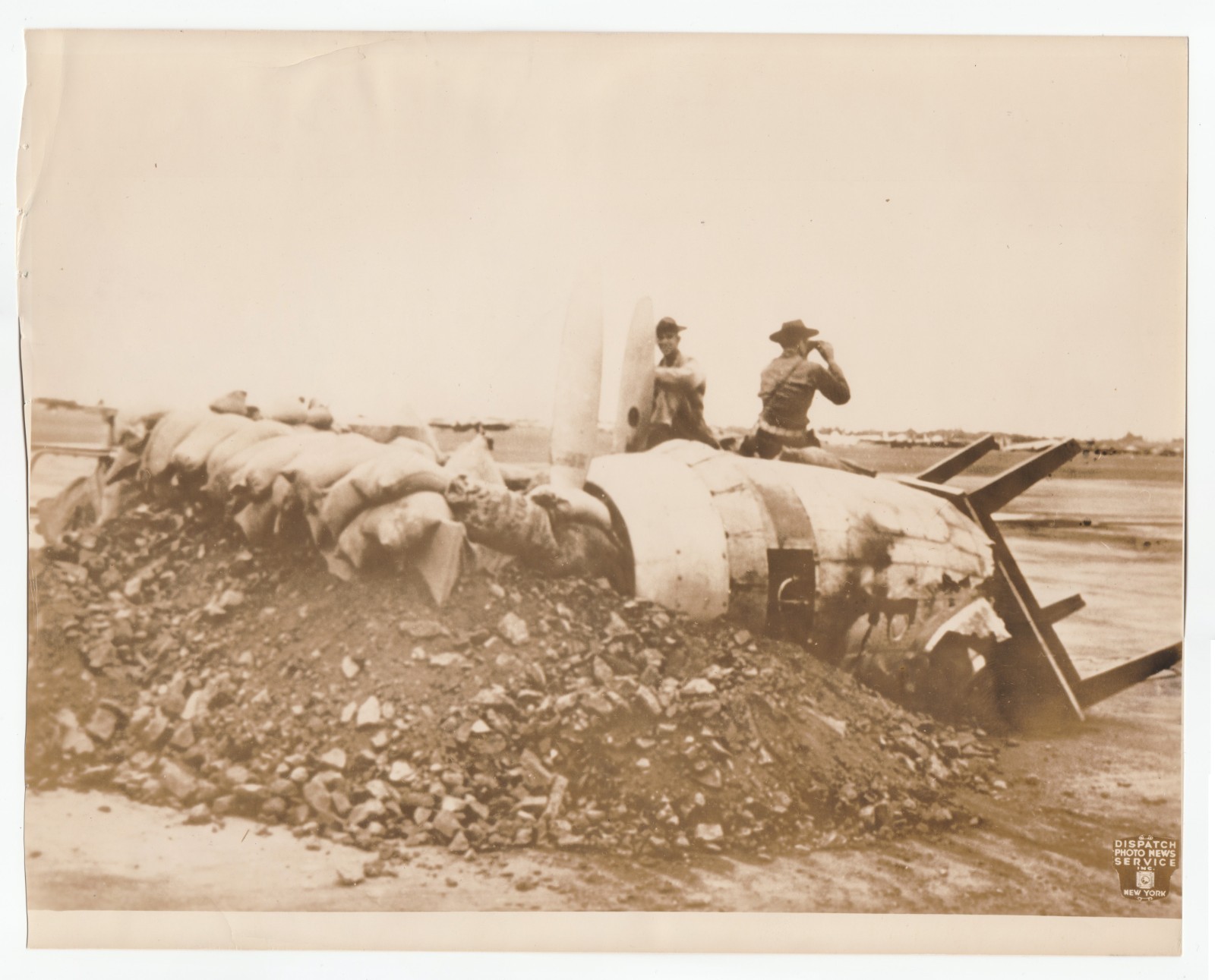 Wrecked Plane Hickam Field Hawaii WWII Military Large Press Photo