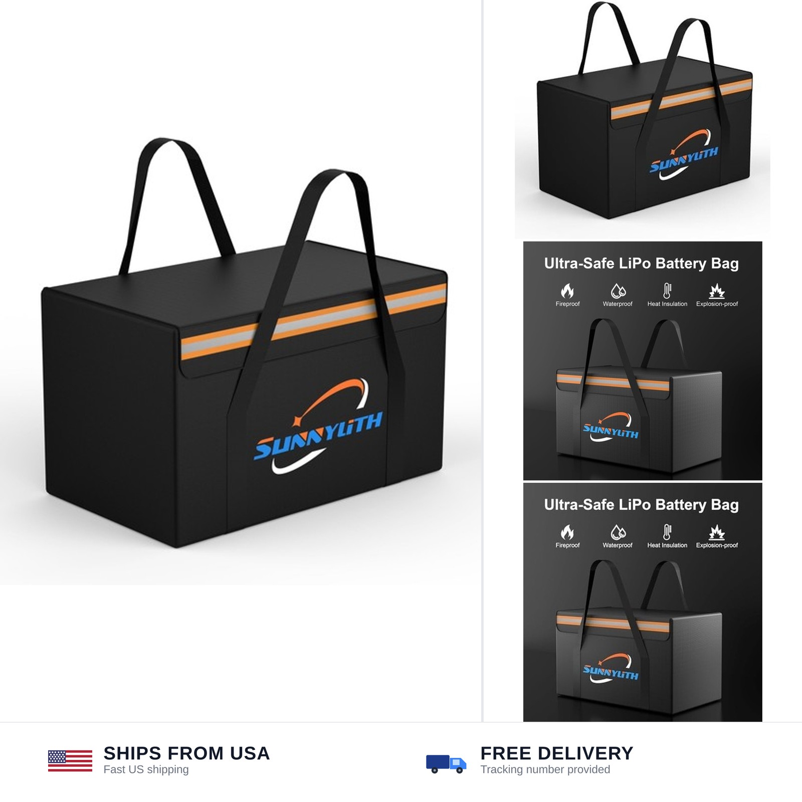 12V 100Ah LiFePO4 Lithium Battery Fireproof Safe Bag, Large Capacity Explosio... 12V 100Ah LiFePO4 Lithium Battery Fireproof Safe Bag, Large Capacity Explosio...