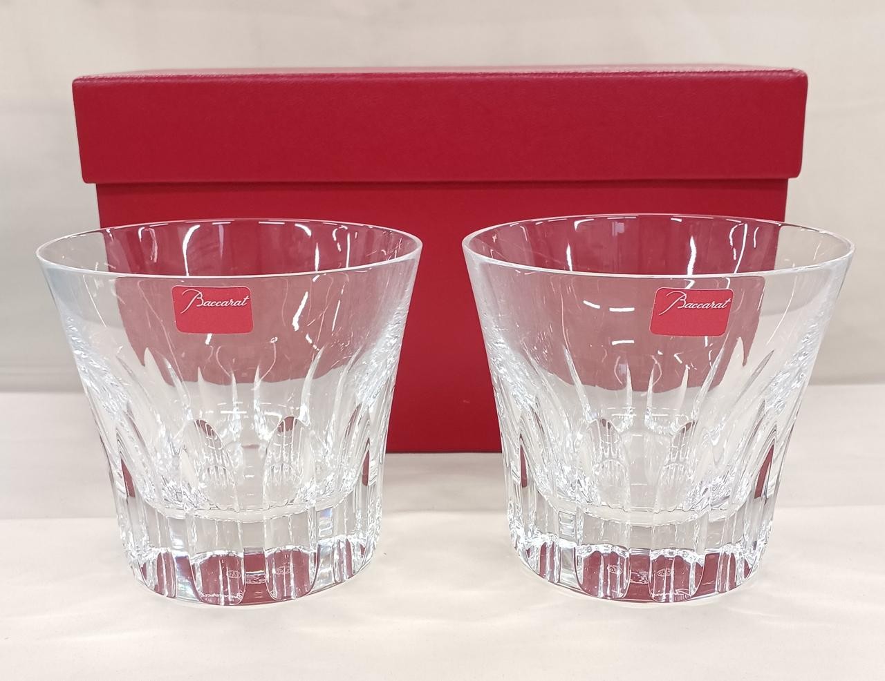 Baccarat Glass Set 9.4cm Diameter 8.5cm Height with Box Used