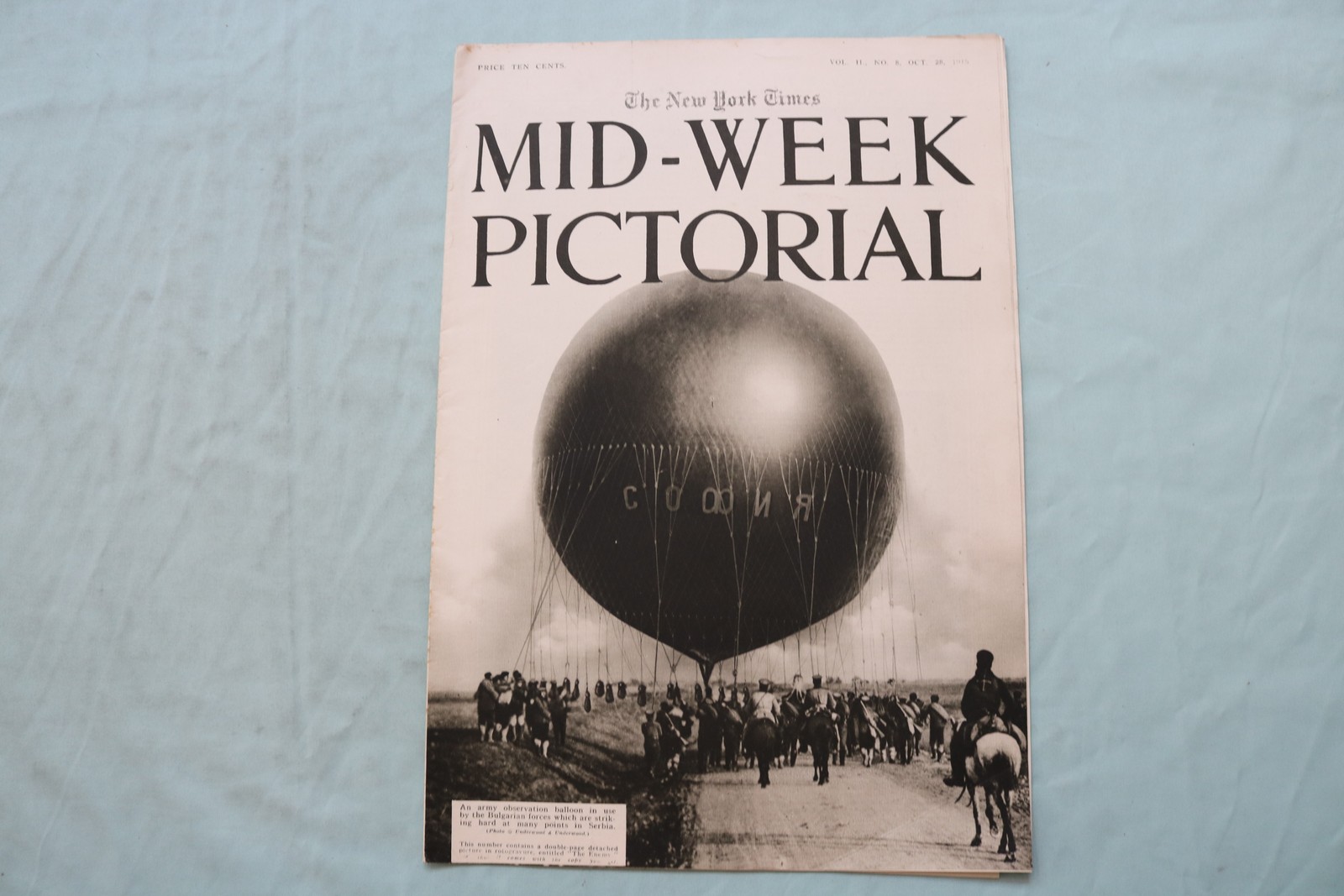 1915 OCTOBER 28 NEW YORK TIMES MID-WEEK PICTORIAL - BULGARIAN BALLOON - NP 9152 1915 OCTOBER 28 NEW YORK TIMES MID-WEEK PICTORIAL - BULGARIAN BALLOON - NP 9152