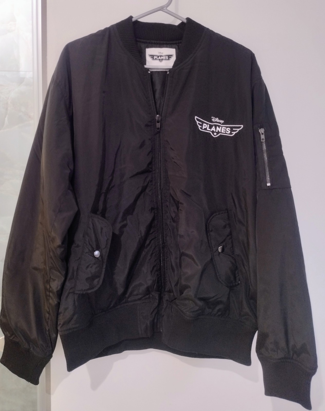 Disney PLANES the Movie Promo Bomber Flight Jacket Black XL extra Large - NEW