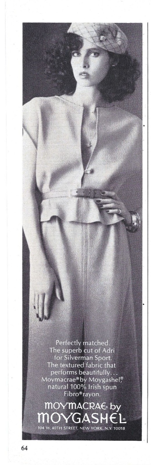 Moymacrea by Moygashel Women Fashion Sportswear 1970s Vintage Print Ad 9 inch