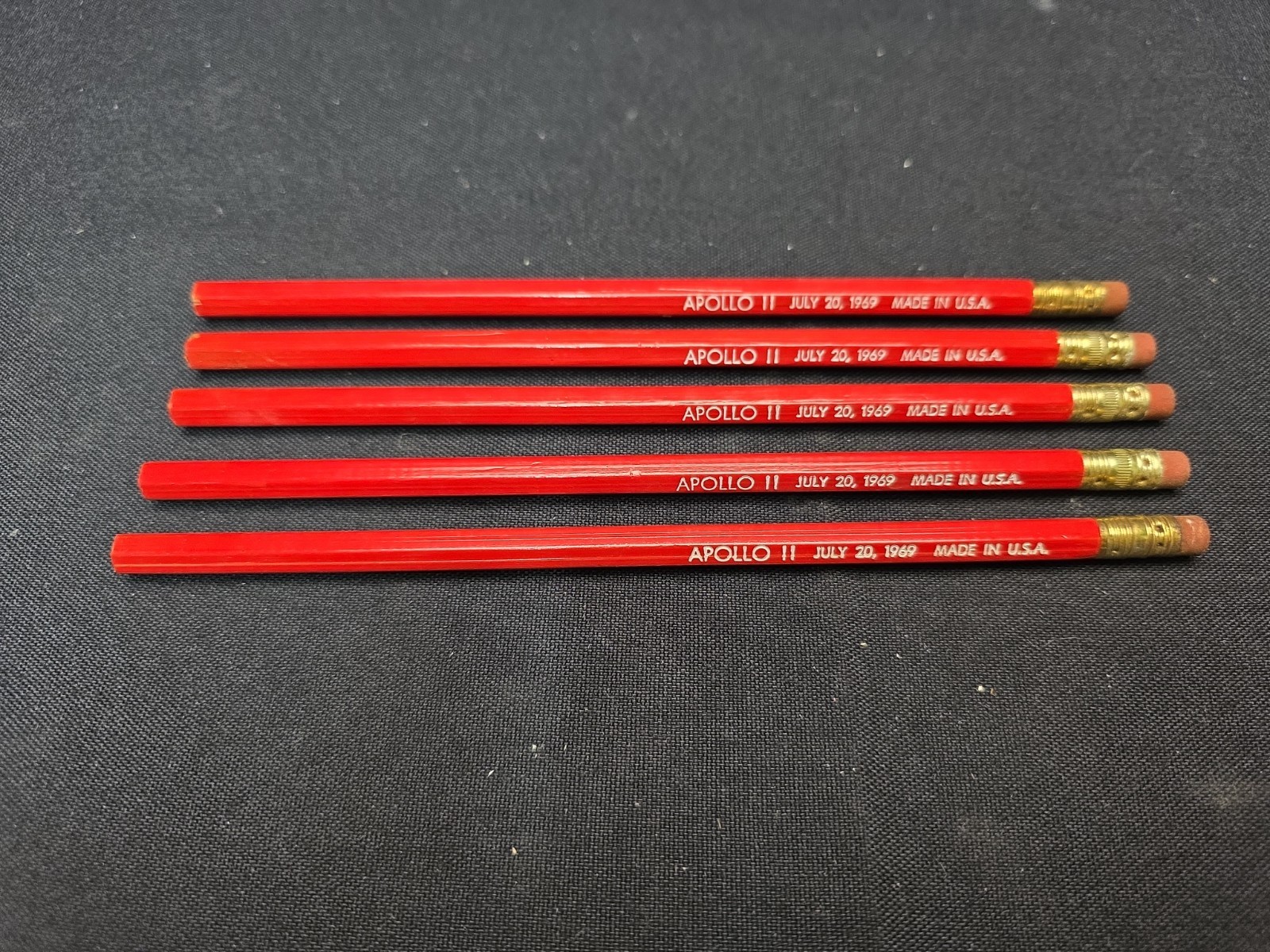 5 Vintage 1969 Apollo 11 Space Memorabilia Hasbro Pencils