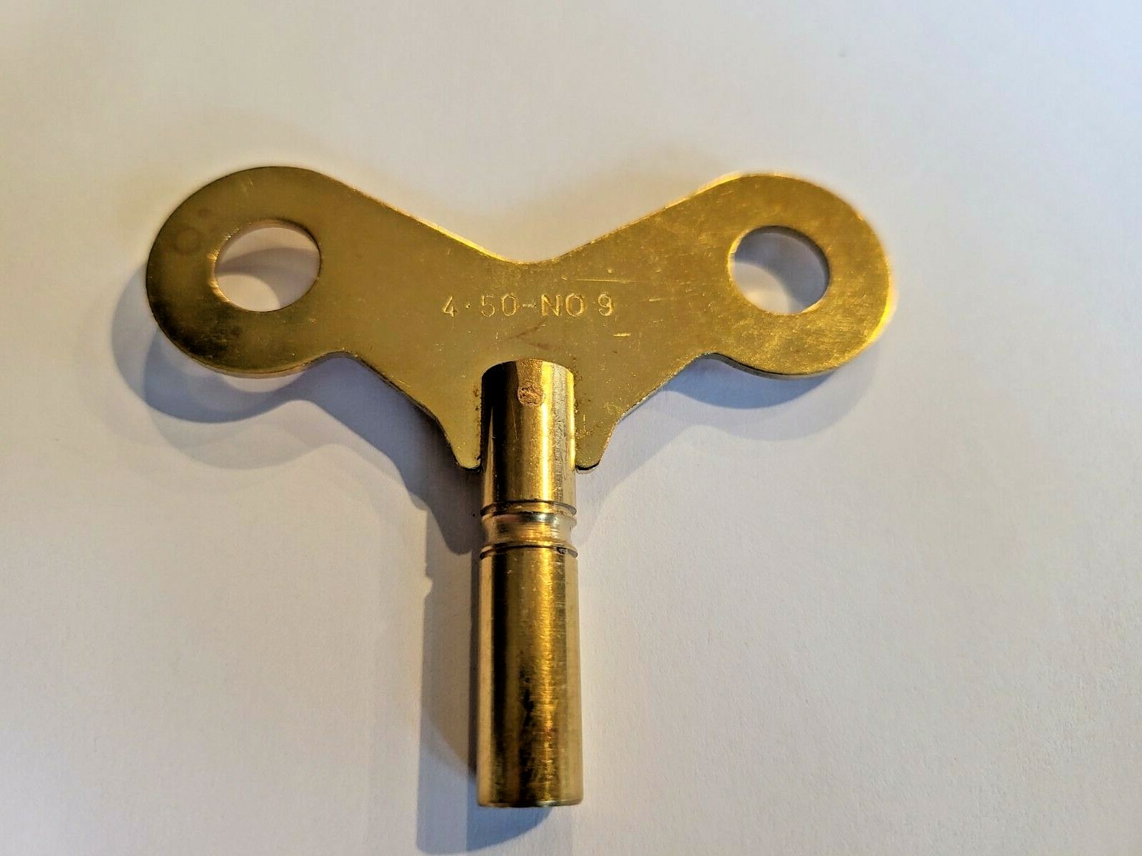 Solid Brass Large Clock Key Size 9 KEY 4.5 mm Wall Mantel Clock Parts New
