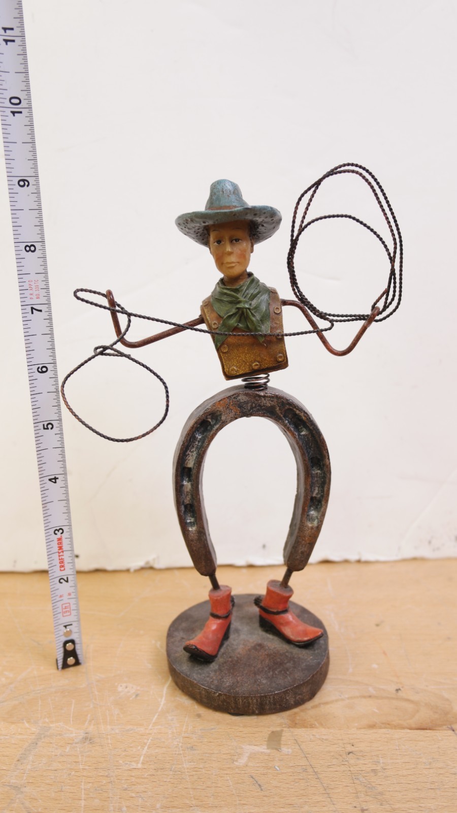 Horseshoe Metal Art Cowboy With Lasso
