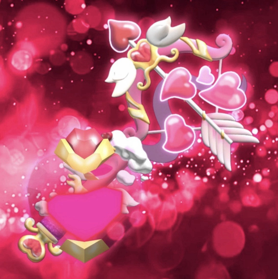 Cupid Themed Heart Wings Pink Digital Image Virtual Collectible Cupid Themed Heart Wings Pink Digital Image Virtual Collectible