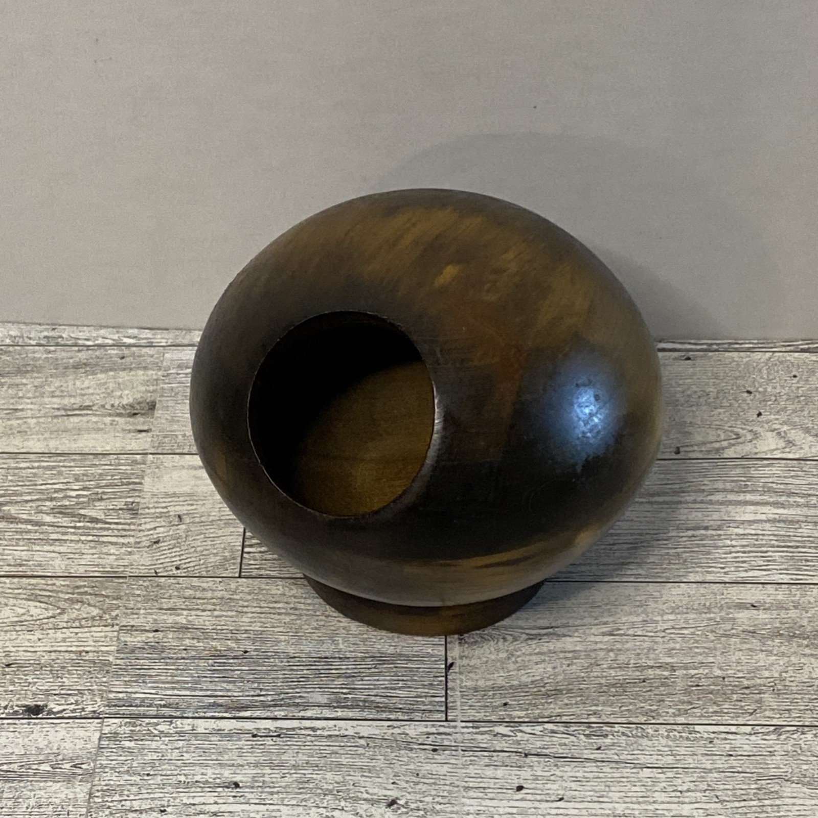 VTG Mid Century Modern Wooden Salt Cellar Nut Container Atomic Globe Ball MCM VTG Mid Century Modern Wooden Salt Cellar Nut Container Atomic Globe Ball MCM