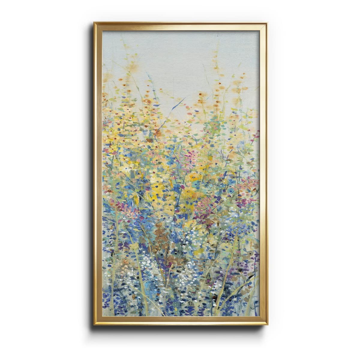 Renditions Gallery Wildflower Panel III 20x40 Gold Framed Canvas Wall Art