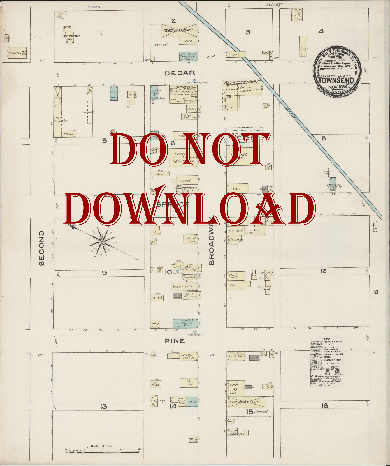 1884 Very Detailed COPY City Map Townsend Montana Perfect for researchers 1884 Very Detailed COPY City Map Townsend Montana Perfect for researchers