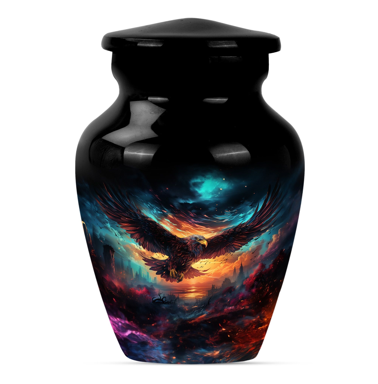 Eagle Tribute: Medium-Sized, Wolf-Theme Human Ash Memorial Urn Keepsake
