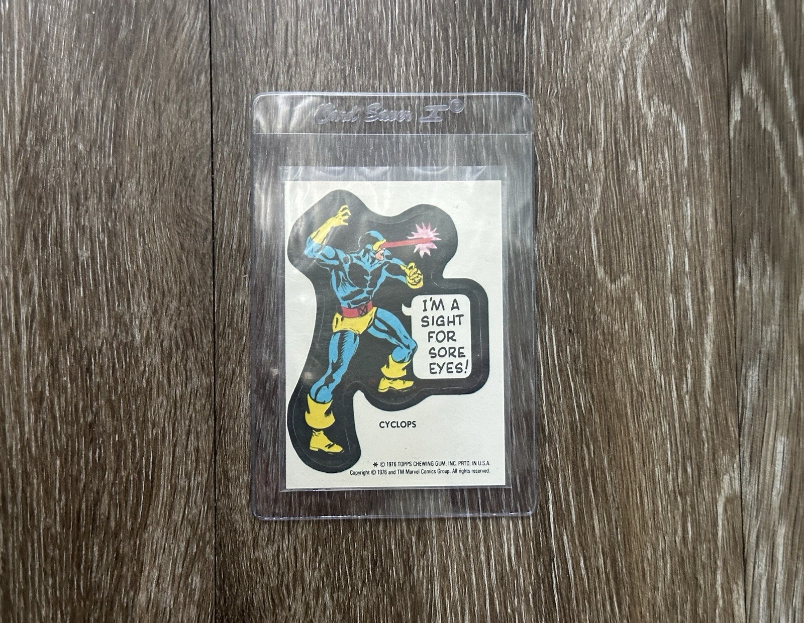 1976 Topps Marvel Super Heroes CYCLOPS X-Men Sticker - 1st Card Appearance