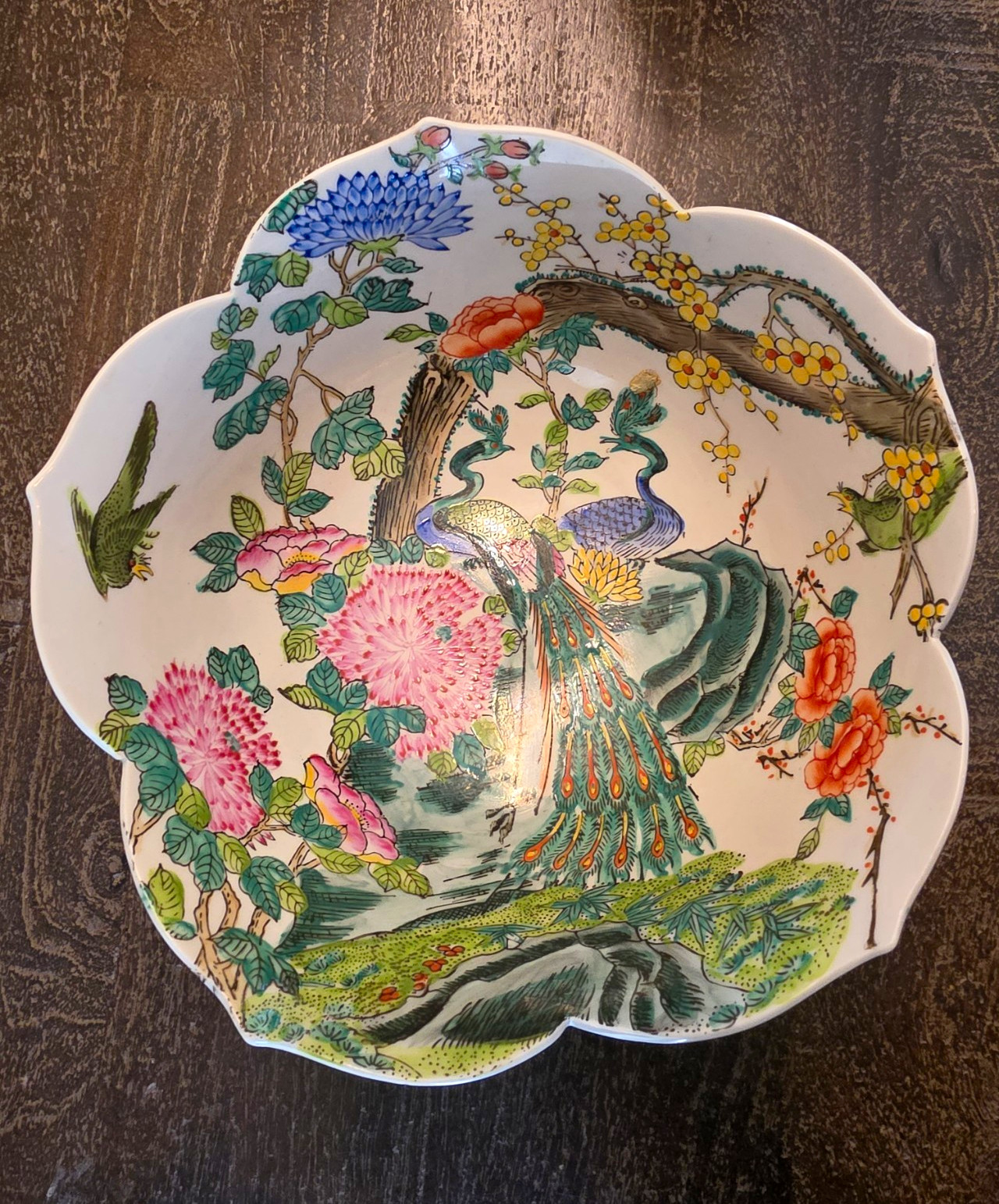 Vintage Hand Painted Asian Porcelain Ware A.C.F. Rice Serving Bowl 8 Vintage Hand Painted Asian Porcelain Ware A.C.F. Rice Serving Bowl 8