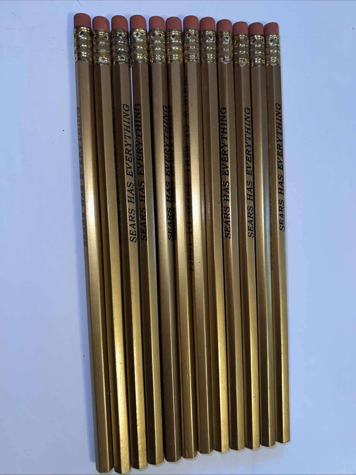 36x VTG Sears advertising pencils First…. Then School/ Has Everything NOS