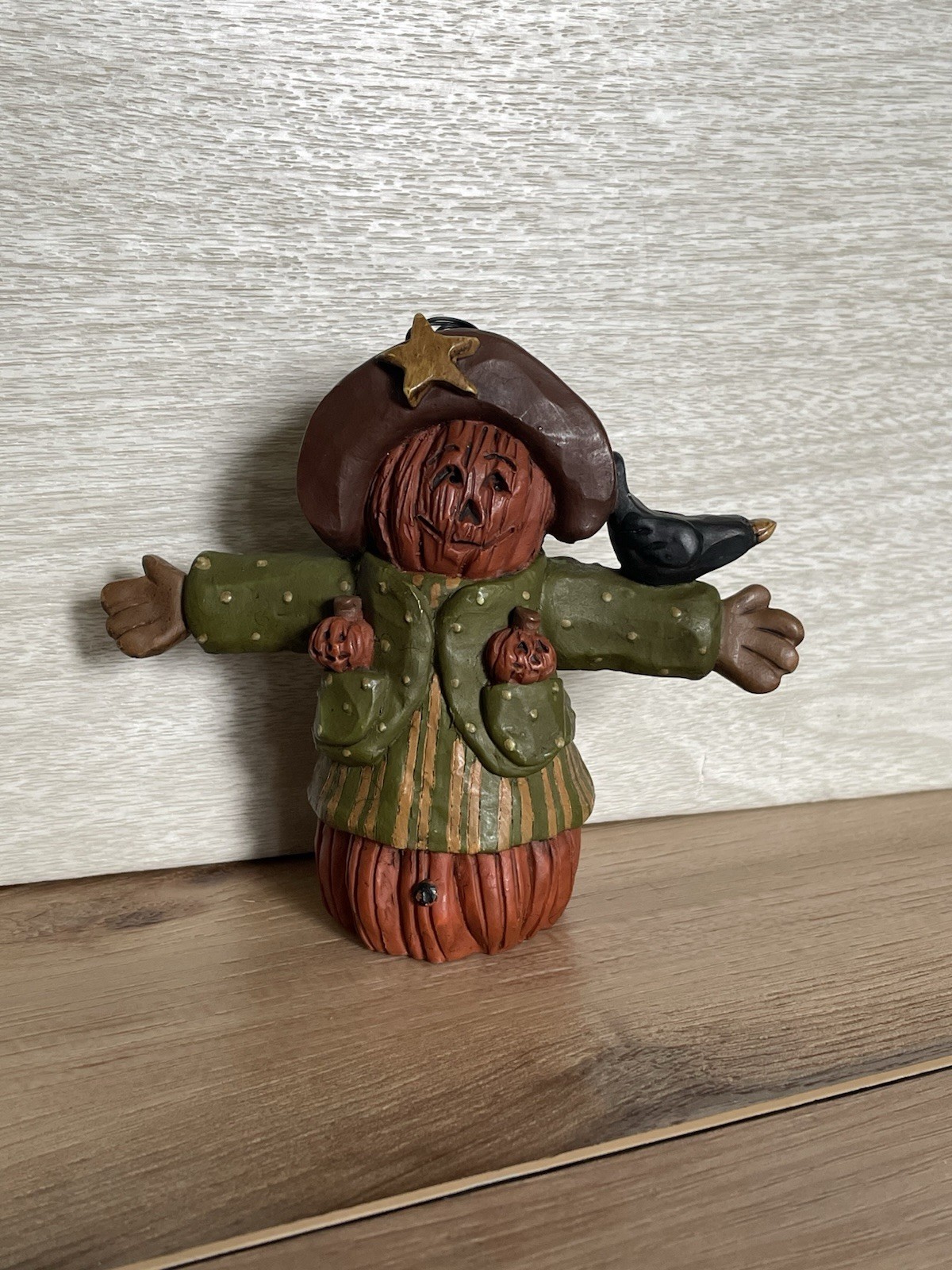 Blossom Bucket Suzi Skoglund Resin Pumpkin Lady Scarecrow Halloween Fall 4.25\