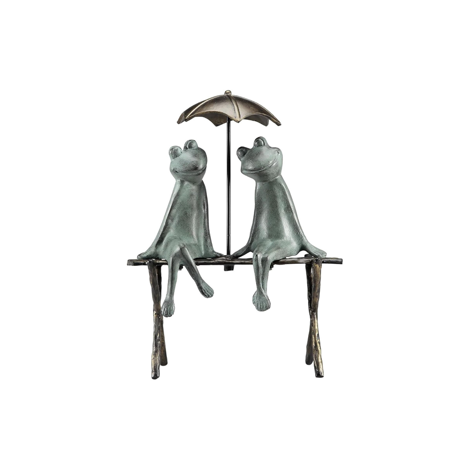 SPI Home Cast Aluminum Frog Lovers Garden Sculpture 18 Inches High, Green SPI Home Cast Aluminum Frog Lovers Garden Sculpture 18 Inches High, Green
