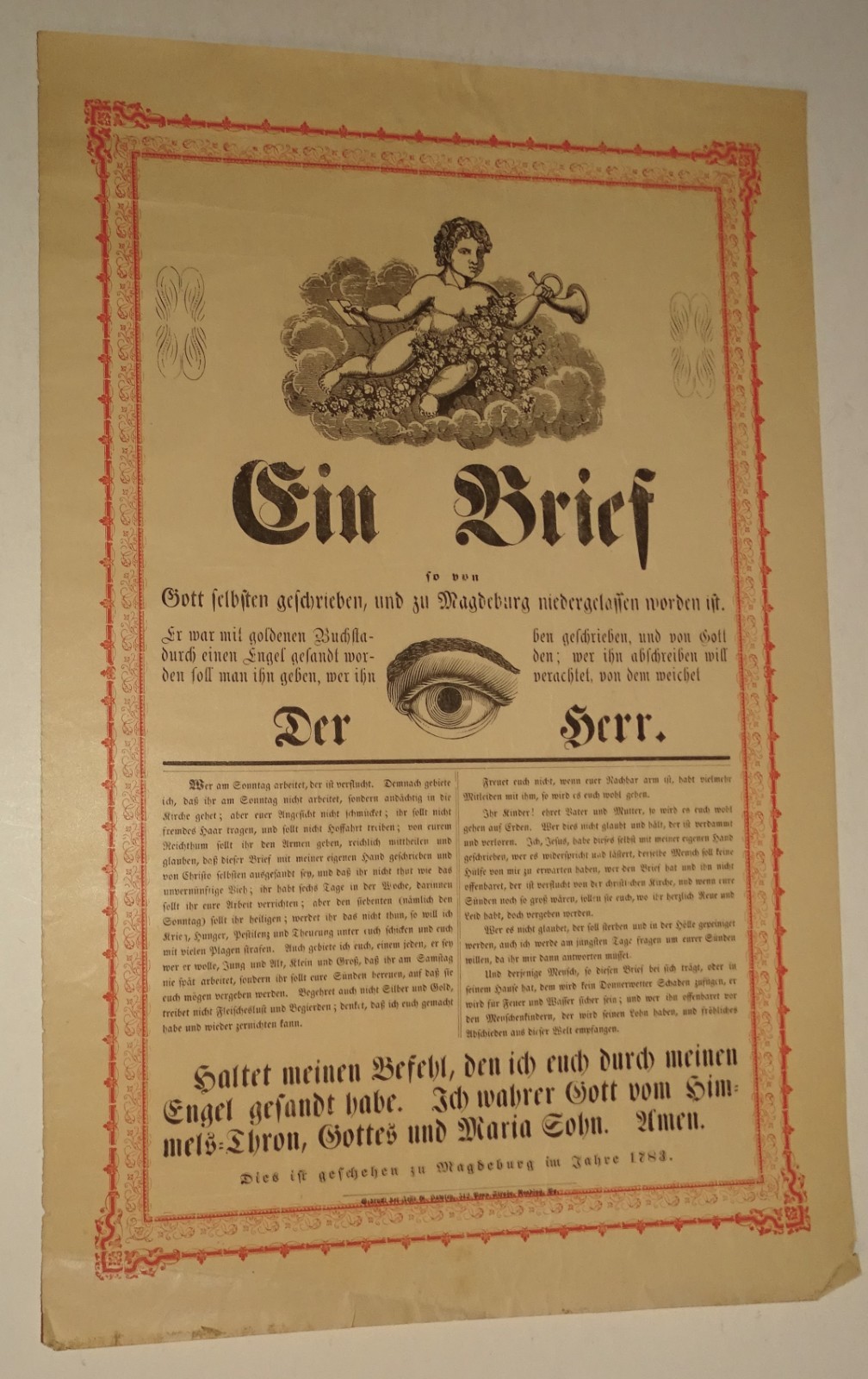 1870s PA German Himmelsbrief Broadside Jesse Hawley Reading Pa Magdeburg Eye 1870s PA German Himmelsbrief Broadside Jesse Hawley Reading Pa Magdeburg Eye