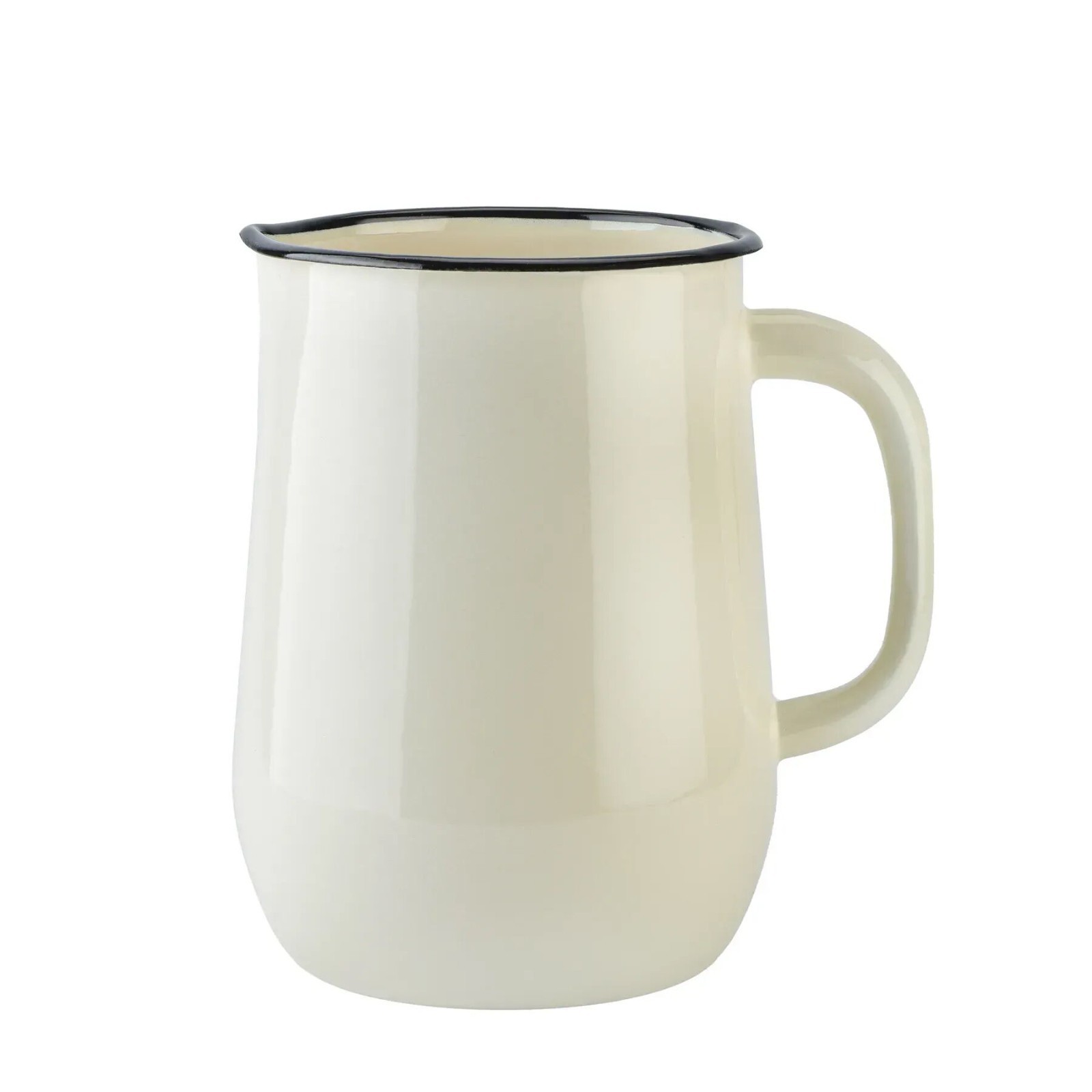 Novomoskovsk Ivory Enamel Jug Vintage Pitcher Water Jug 2.6-qt