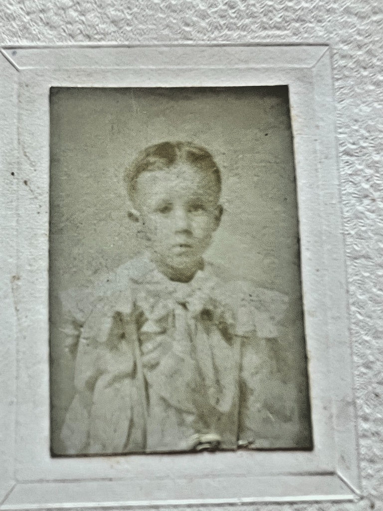 Antique Victorian Child Portrait Photo Small Sepia Photograph Ephemera Ethereal