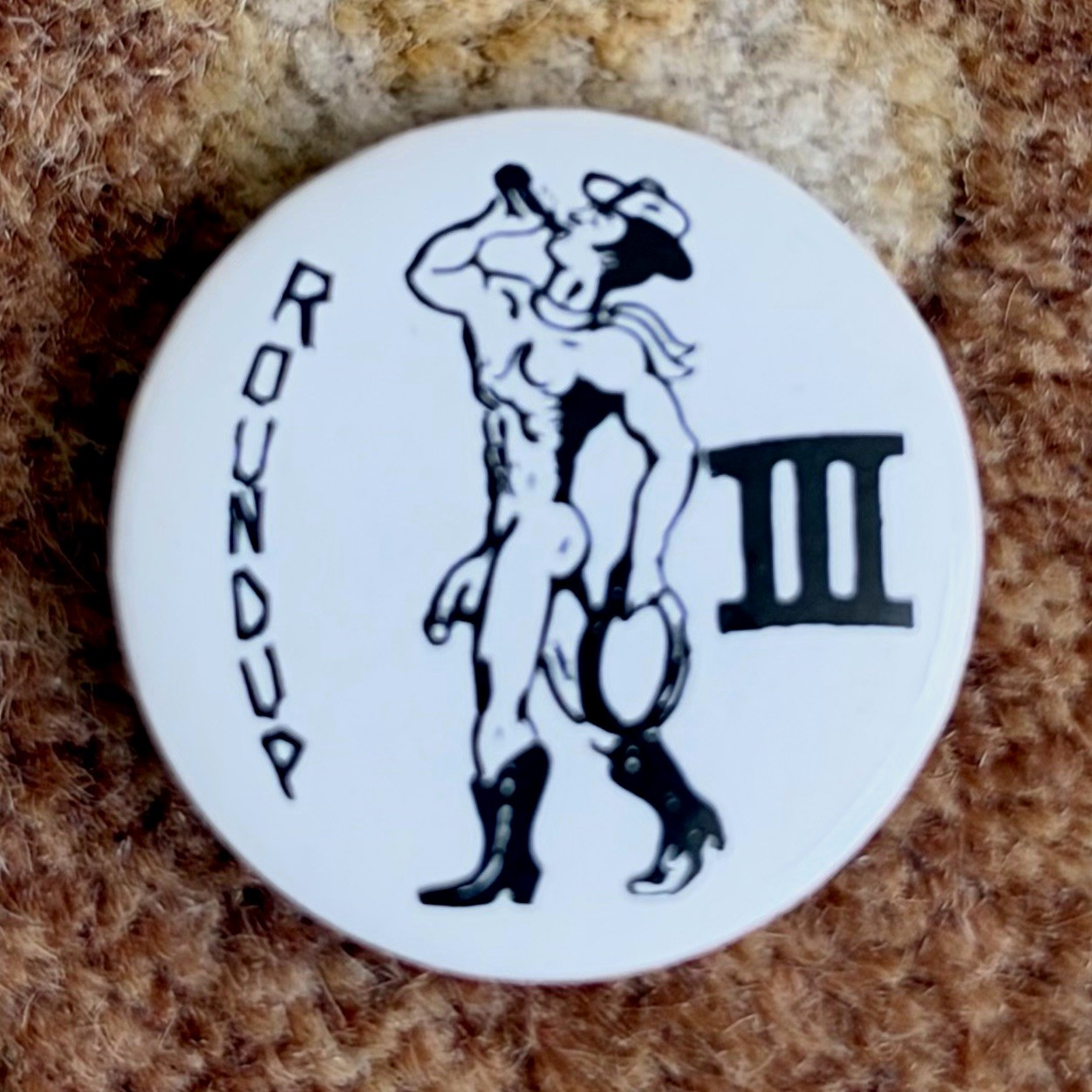 Rare Vintage 1970s Gay San Francisco Roundup III Bar badge Tom Of Finland⁠