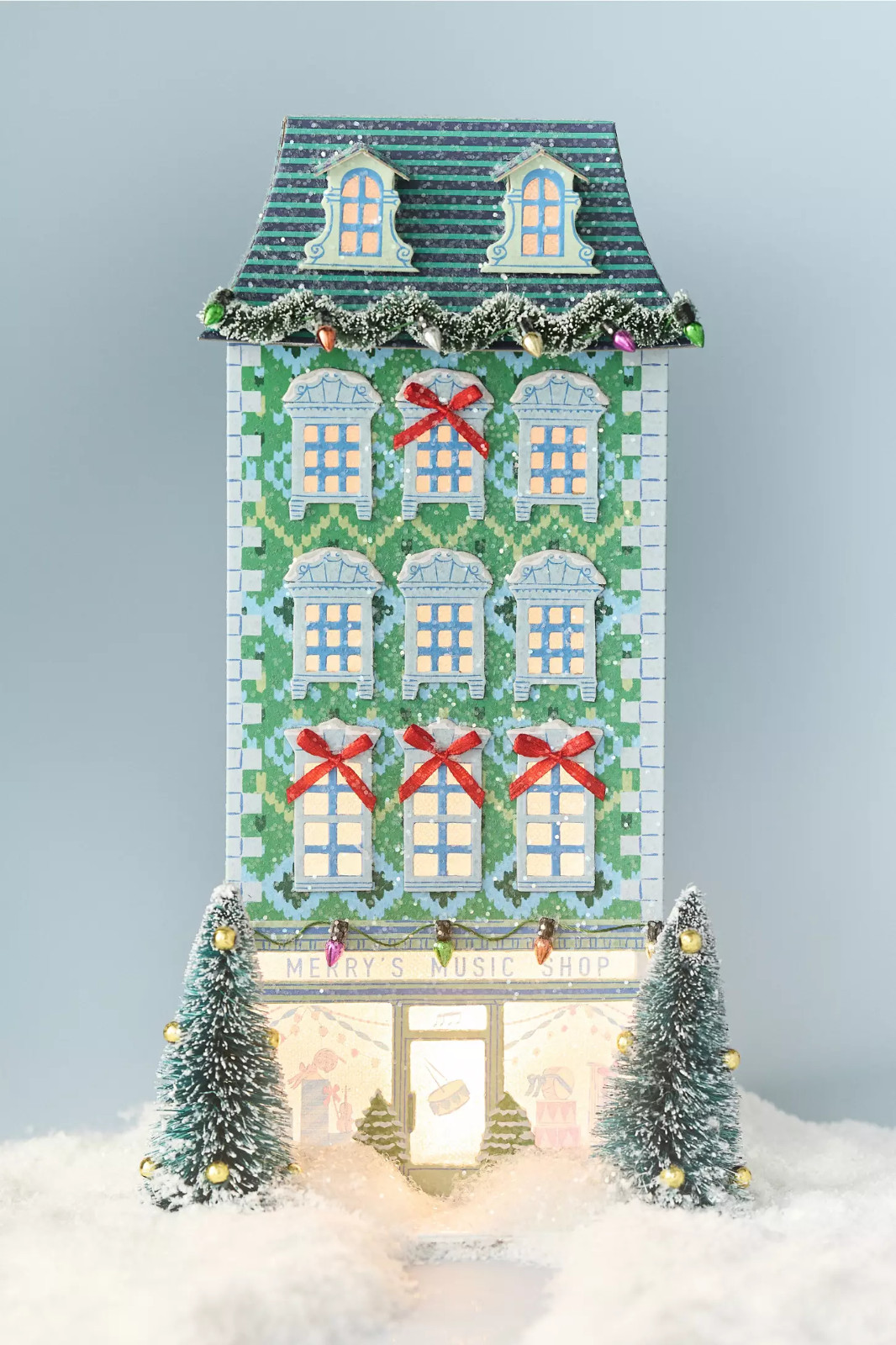 Anthropologie Emily Taylor Merry's Music Shop Light-Up Holiday House NEW Anthropologie Emily Taylor Merry's Music Shop Light-Up Holiday House NEW
